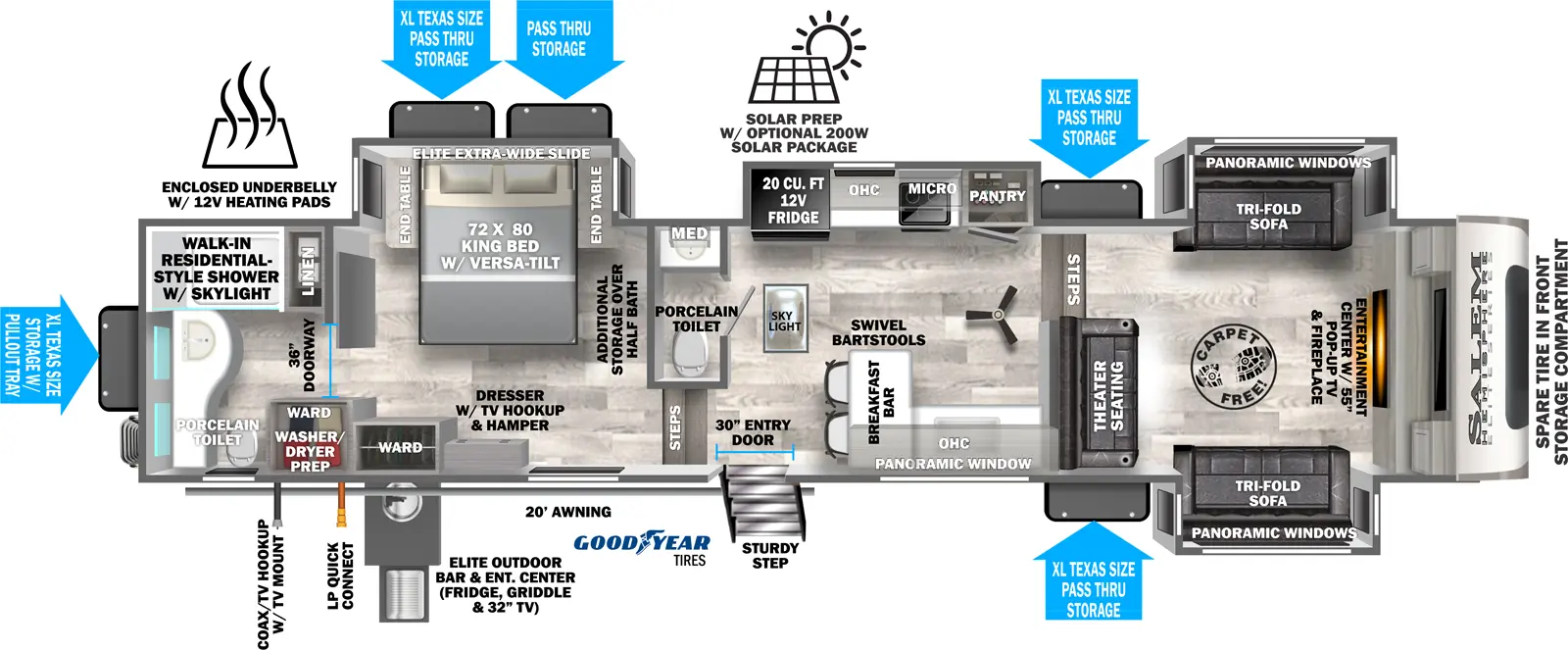 Hemisphere Fifth Wheels 36FL Floorplan